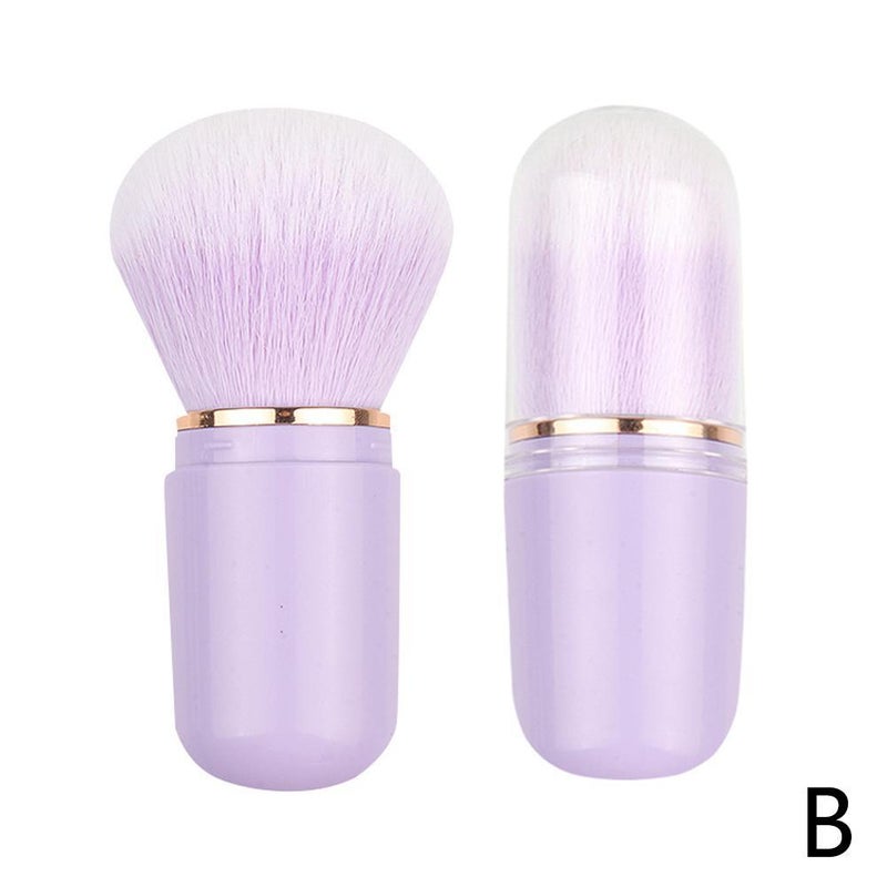 Single makeup brush, retractable capsule brush, travel-friendly loose powder and blush brush